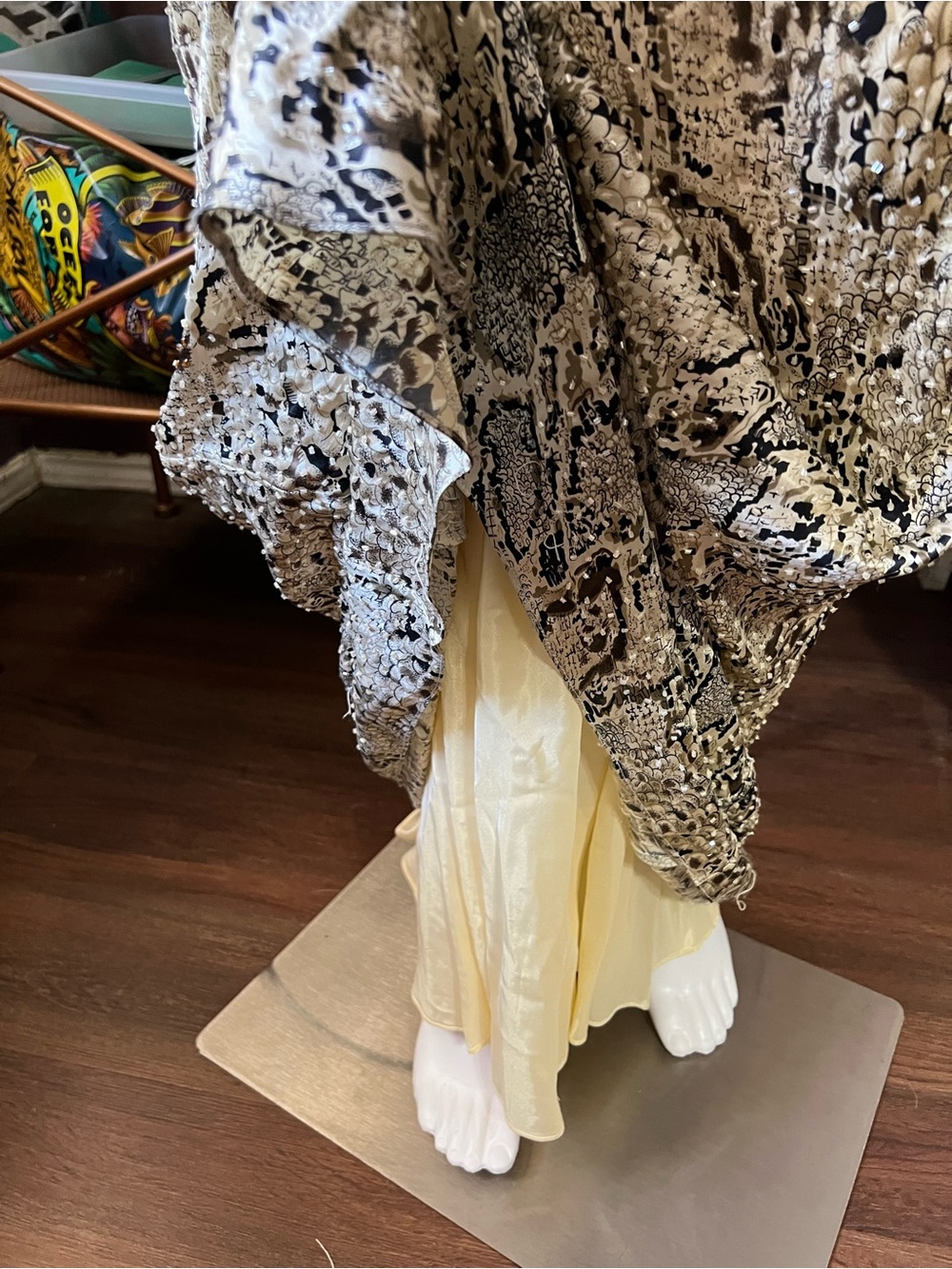 Vintage Y2K Snake Print Embellished Gown - Picture 13 of 14